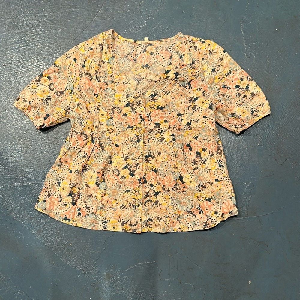 Solitaire Cottagecore Floral Eyelet Cotton Top - Picture 2 of 5